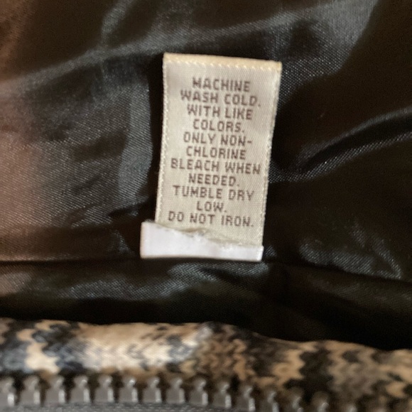 Ruff Hewn‎ Puffer Vest Women Petite Large Gray Fair Isle Print Full Zip Hiking - Picture 7 of 8